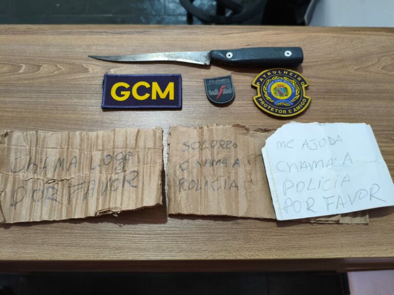 Mulher pede socorro por bilhete e GCM prende agressor