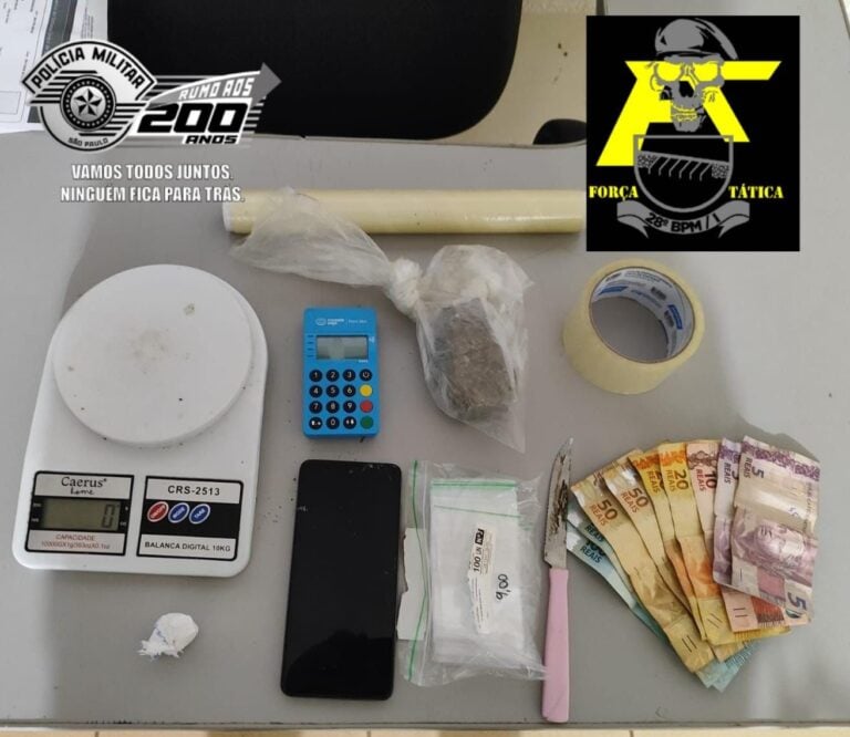 Força Tática prende homem por tráfico e apreende maconha e materiais usados no crime em Ilha Solteira