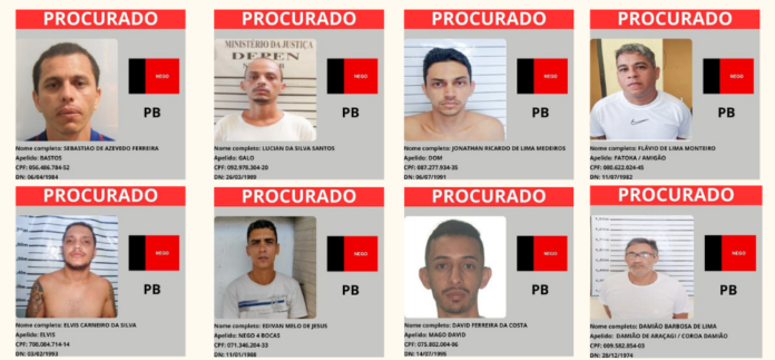 Lista procurados O levantamento reúne alvos indicados por cada estado, considerando gravidade dos crimes, ligação com facções, número de mandados de prisão