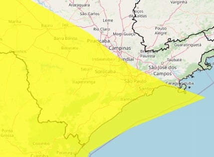 Inmet publica alertas de chuva e tempestade para região do Vale do Paraíba