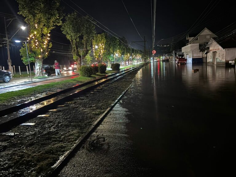 Chuva forte provoca deslizamento e alagamento em Campos do Jordão