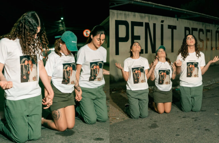 Apoiadores de Hytalo Santos fazem oração em frente a presídio na véspera de Natal