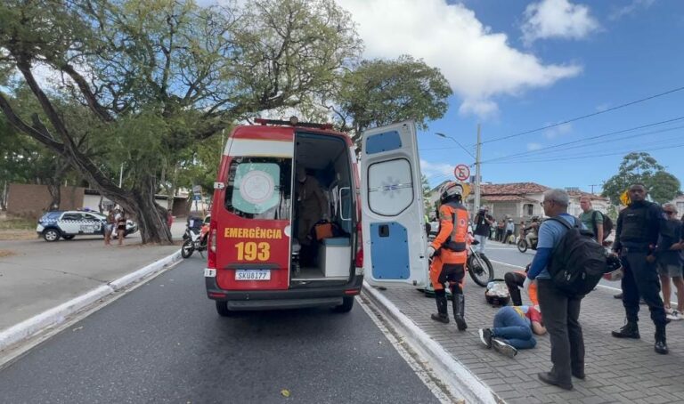 Mulher fica ferida após ser atropelada por ônibus na Lagoa, em João Pessoa