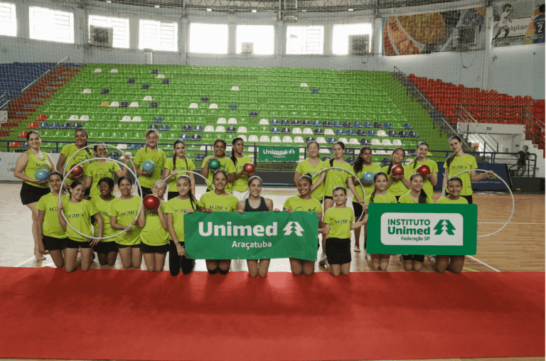 Unimed Araçatuba reforça apoio à ginástica rítmica do Projeto Agir