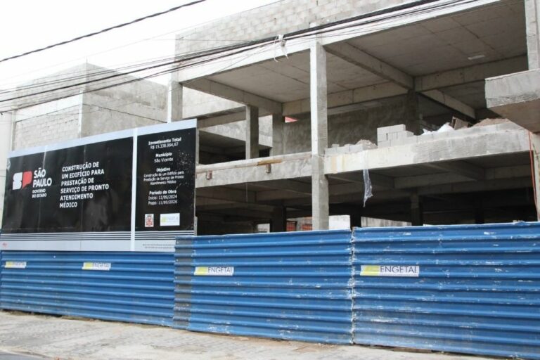 Obras da UPA Central 24h de São Vicente atingem 50%