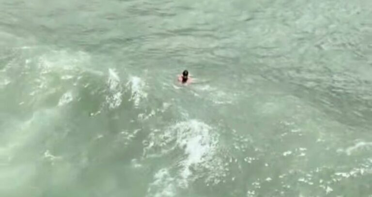 Aeronave Águia 10 salva duas pessoas de afogamento em praia do litoral