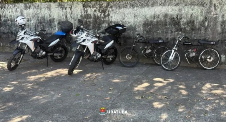 Bicicletas elétricas são apreendidas em Ubatuba por uso irregular por menores de idade