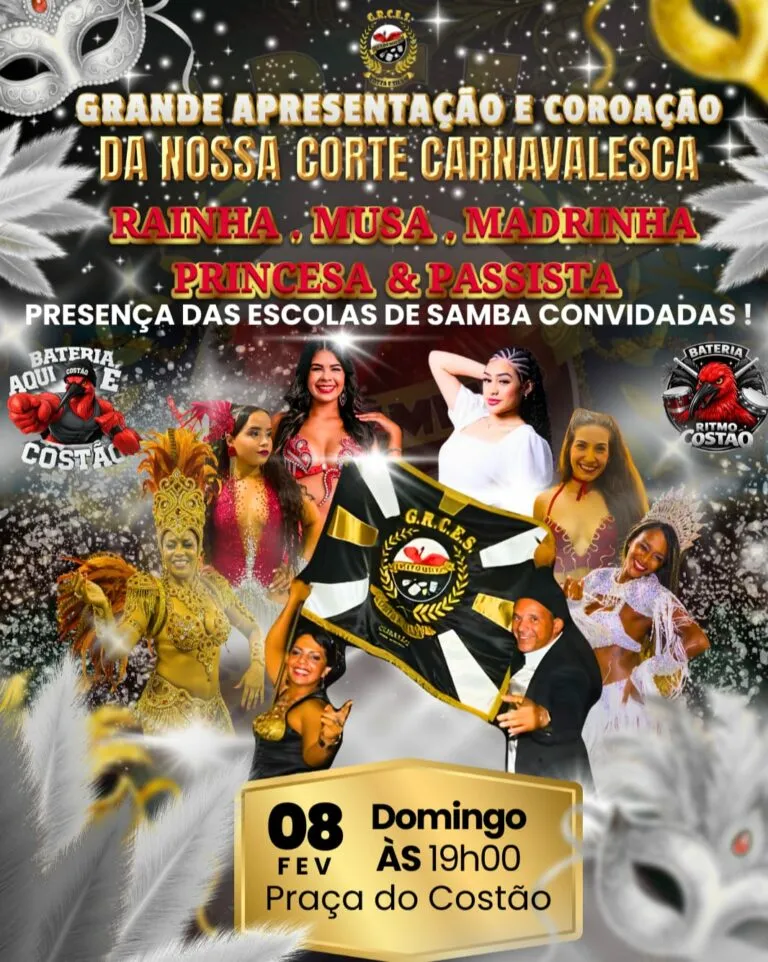 Unidos da Costa e Silva apresentará sua corte carnavalesca neste domingo (8)