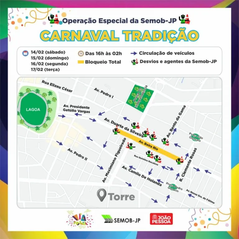Semob-JP define operação especial de trânsito e transporte para o Carnaval Tradição 2026