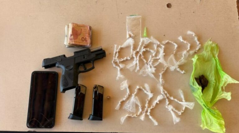 Homem investigado por dois crimes volta a ser detido com pistola e drogas em Cabedelo