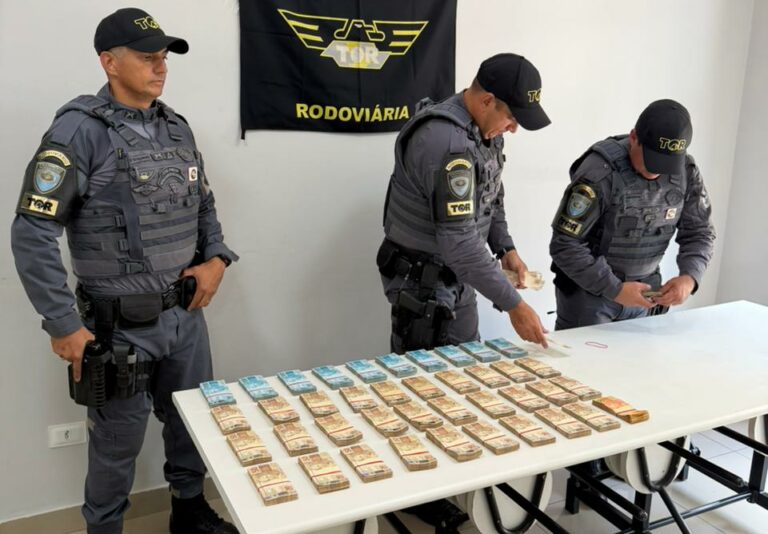Polícia apreende quase R$ 250 mil escondidos em teto de caminhão