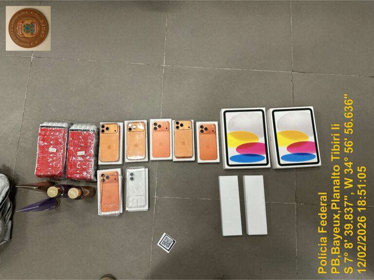 PF apreende carga de eletrônicos avaliada em R$ 100 mil no Aeroporto Castro Pinto