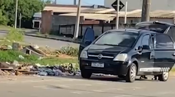 Homem é flagrado jogando descarte irregular de entulho em Campinas