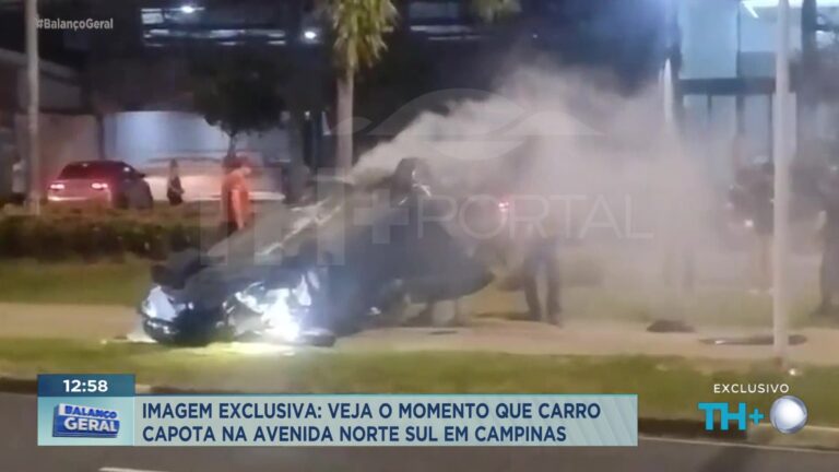 VÍDEO: Carro com três jovens capota na Norte Sul, em Campinas