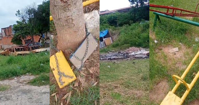 Descaso em praça na região do Campos Elíseos revolta moradores