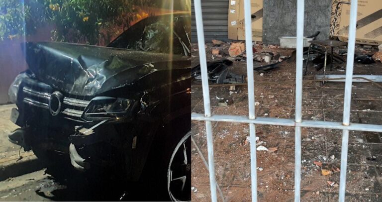 Caminhonete perde o controle, atinge comércio e foge em Americana