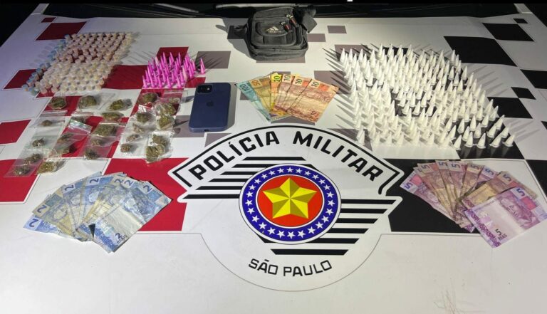 PM prende homem com quase 350 porções de drogas em Potim