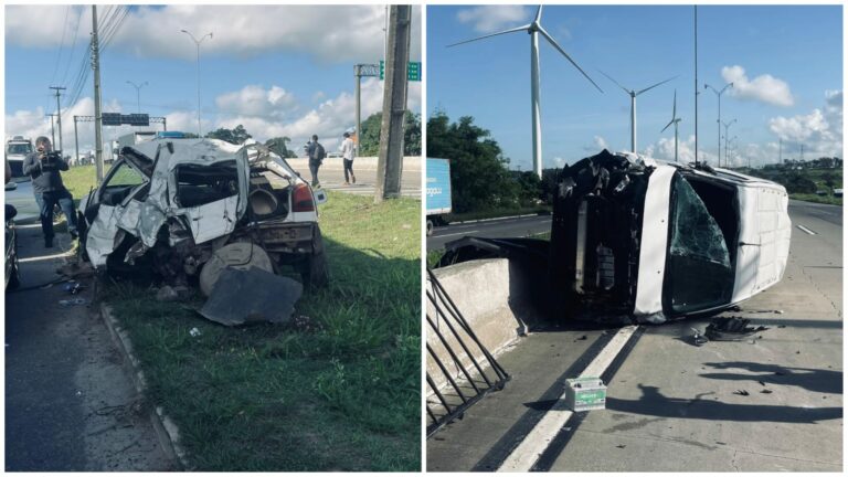 Mulher morre após ser atingida por uma van na BR-101, em Conde