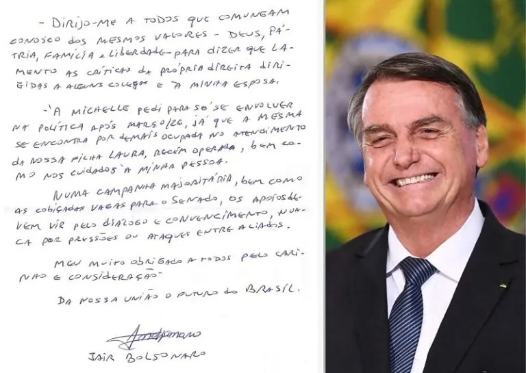 Queiroga divulga carta de Bolsonaro com críticas a ataques contra Michelle
