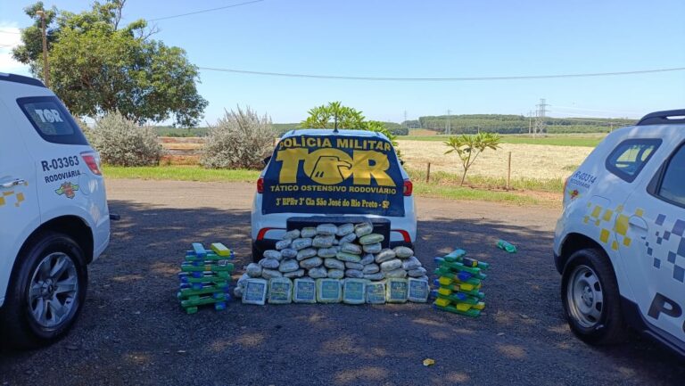 Casal é preso em estacionamento com 90 kg de drogas em Olímpia