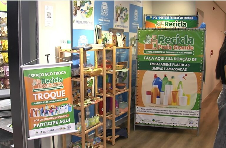 Praia Grande promove ação de educação ambiental no shopping