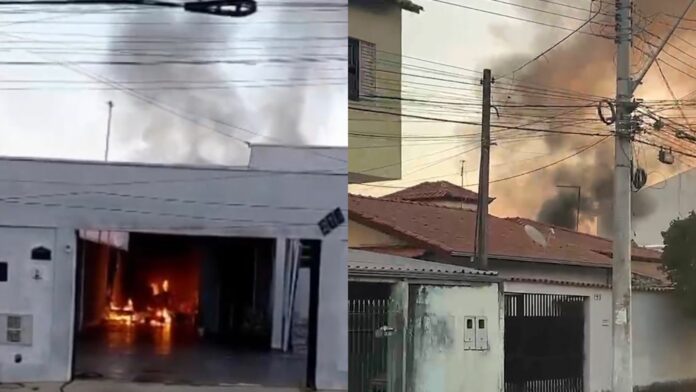 Casa pega fogo com morador dentro no bairro São José em Paulínia