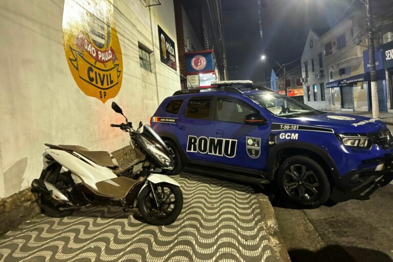 GCM detém homem com motocicleta roubada em São Vicente