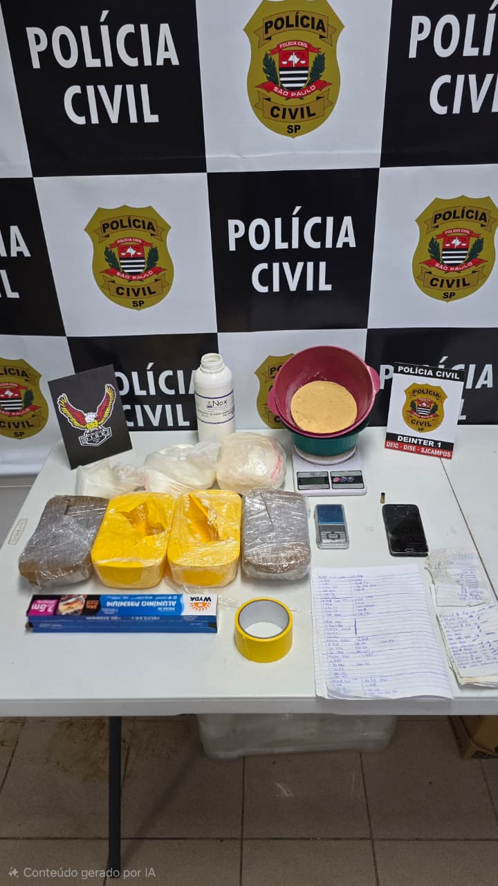 Operação da Polícia Civil prende suspeito e apreende insumos do tráfico em São José dos Campos