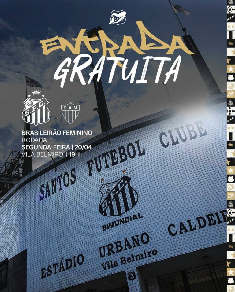 Santos anuncia entrada gratuita para duelo do Brasileirão Feminino