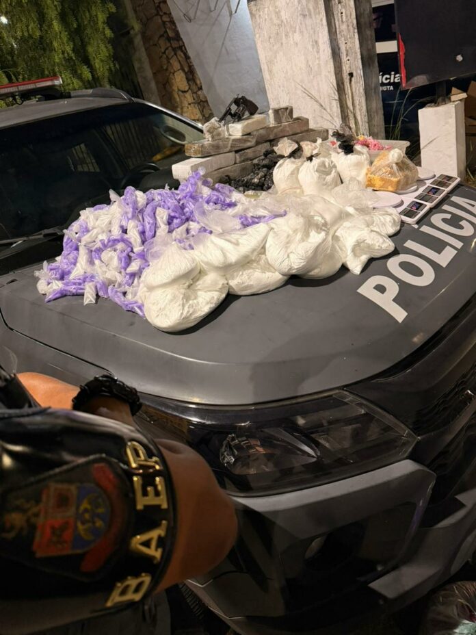BAEP apreende mais de 19 kg de drogas e arma em Roseira