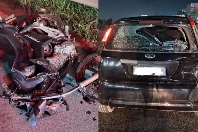 Motociclista morre após colisão em traseira de carro em rodovia de Guarujá