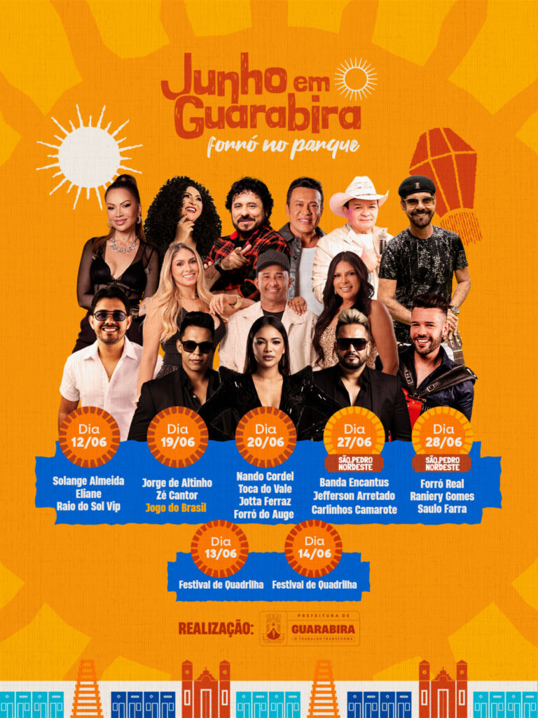Solange Almeida, Zé Cantor e Ranniery Gomes estão na programação do São João de Guarabira