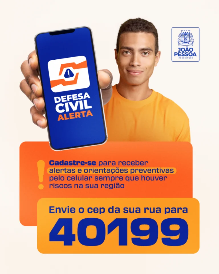Defesa Civil orienta moradores a ativarem serviço de alertas climáticos em João Pessoa