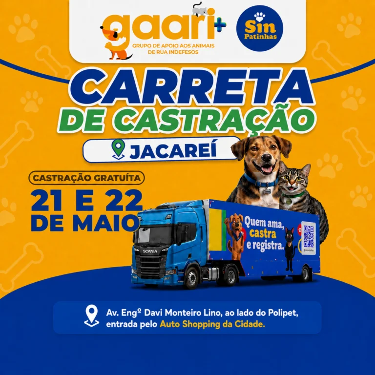 Jacareí recebe mutirão gratuito de castração de cães e gatos