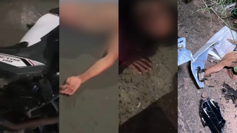 Motociclista em alta velocidade atropela mulher na calçada