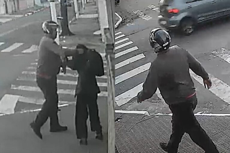 Mulher foge após abordagem de motoqueiro desconhecido em cidade do litoral; VÍDEO