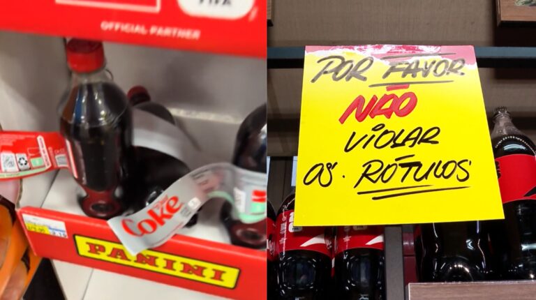 Rótulos de refrigerante com figurinhas da copa são violados em supermercados