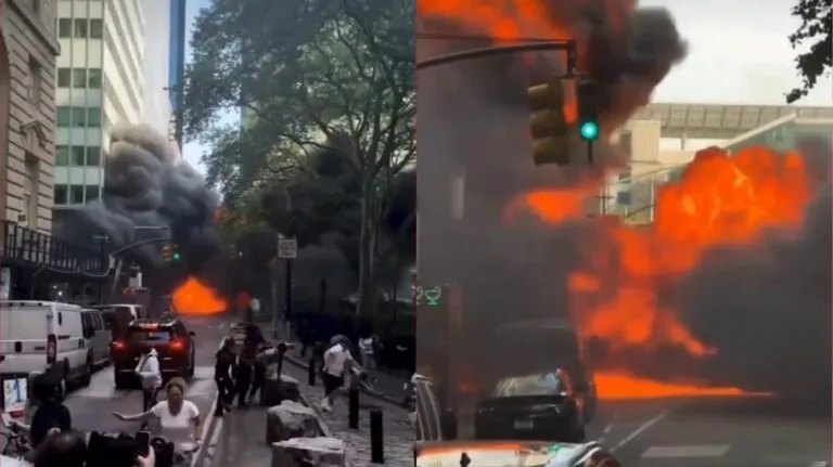 Carro explode perto do Touro de Wall Street em Nova York
