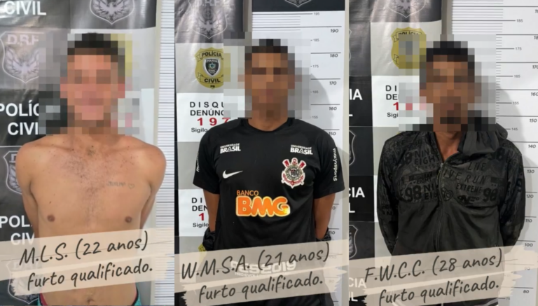 Trio é preso após furtar equipamentos de fábrica em Campina Grande