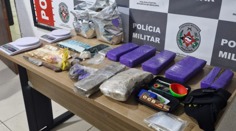 Operação da PM termina com suspeito preso e apreensão de drogas em Mangabeira VIII