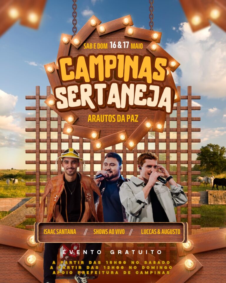 Evento gratuito reúne nomes do sertanejo neste fim de semana na Praça Arautos da Paz