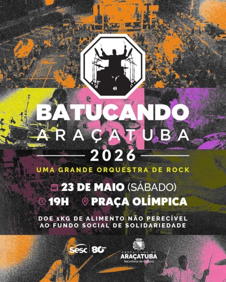 Batucando Araçatuba reúne 320 músicos em apresentação coletiva