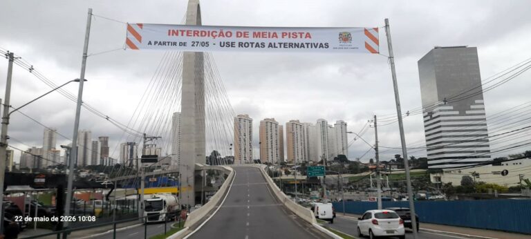Ponte Estaiada terá interdições parciais a partir desta quarta-feira