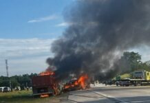 Acidente entre dois carros e caminhão deixa três mortos na Rodovia Floriano Rodrigues Pinheiro, em Tremembé