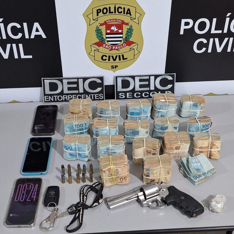 Polícia Civil prende homem e apreende armas, drogas e R$ 167 mil em Penápolis