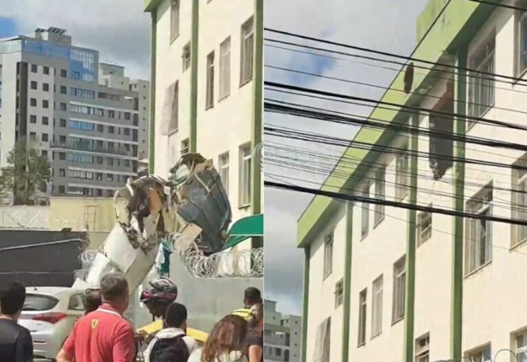 Avião de pequeno porte cai e atinge prédio residencial em Belo Horizonte