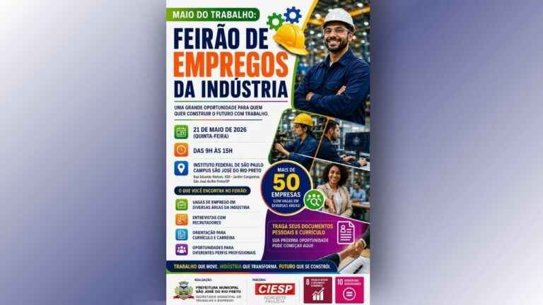 Feirão de Empregos da Indústria vai reunir 50 empresas em Rio Preto