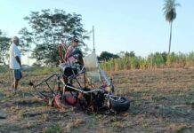 Homem de 54 anos morre após queda de paramotor