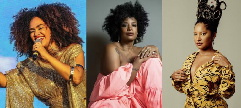 Potências musicais: Mariene de Castro, Thalma de Freitas e Larissa Luz