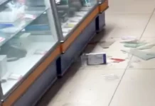 Adolescentes invadem e quebram vitrine de loja para furtar celulares em São Vicente; VÍDEO